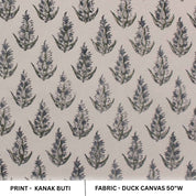 Patterned fabric with 'Kanak Buti' print on duck canvas