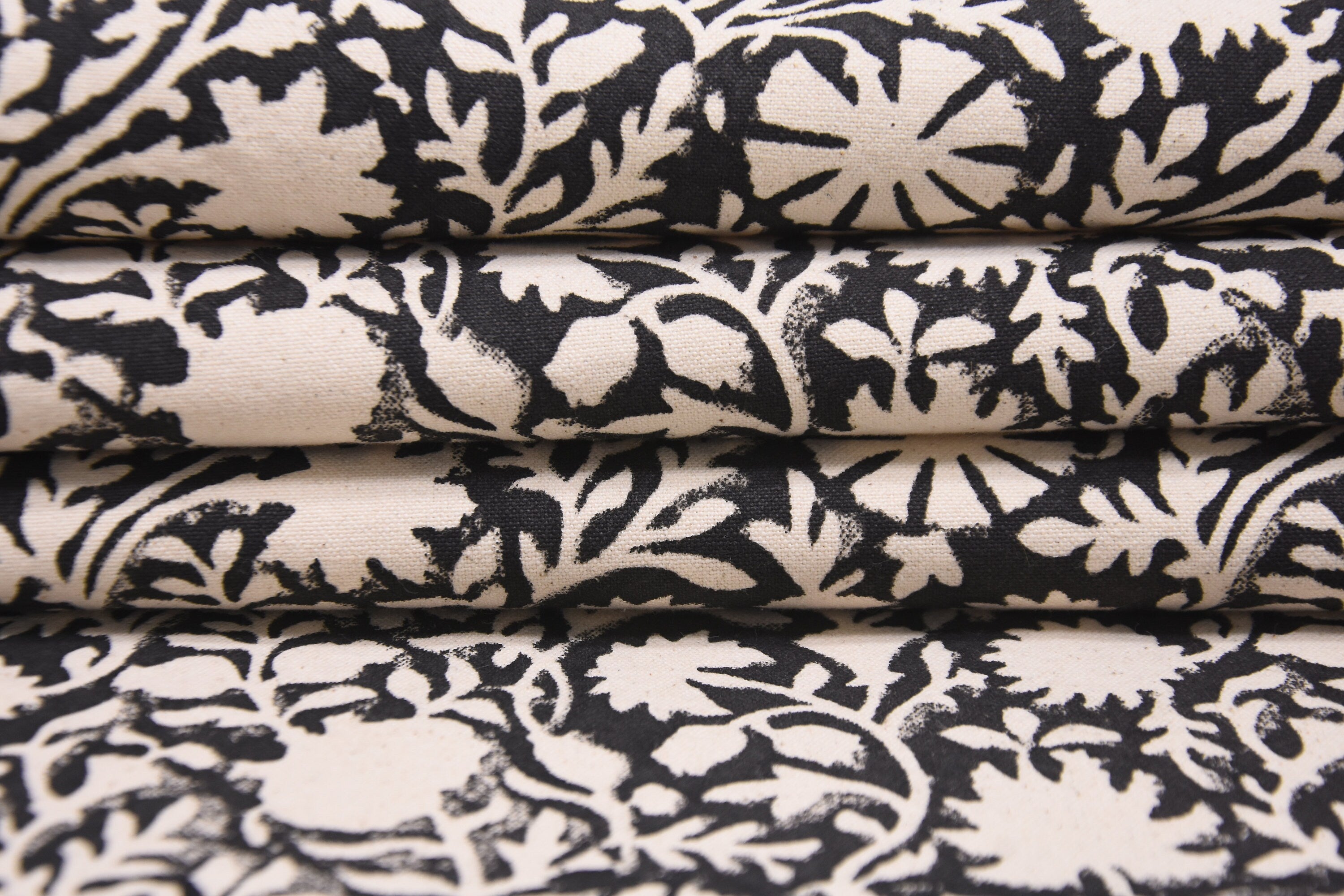 Block print linen fabric, thick cotton 44" wide, Indian fabric, window shades and curtains, durable cotton fabric - CHAKRI