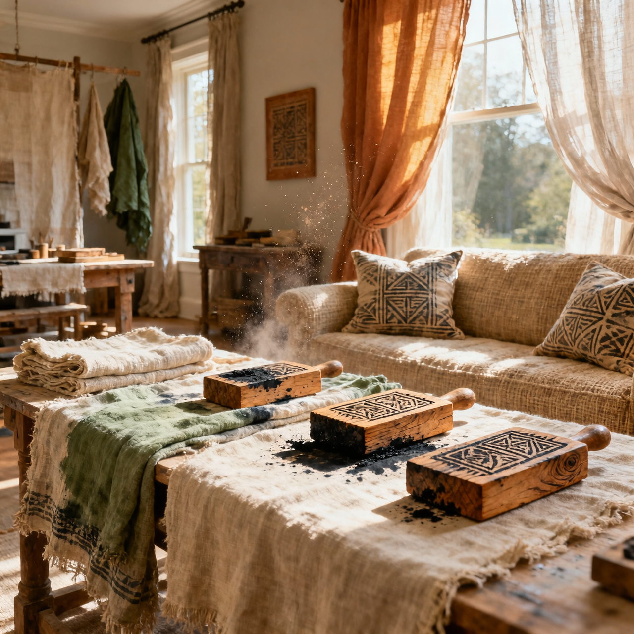 The Artistry of Block Printing on Various Linen Fabrics