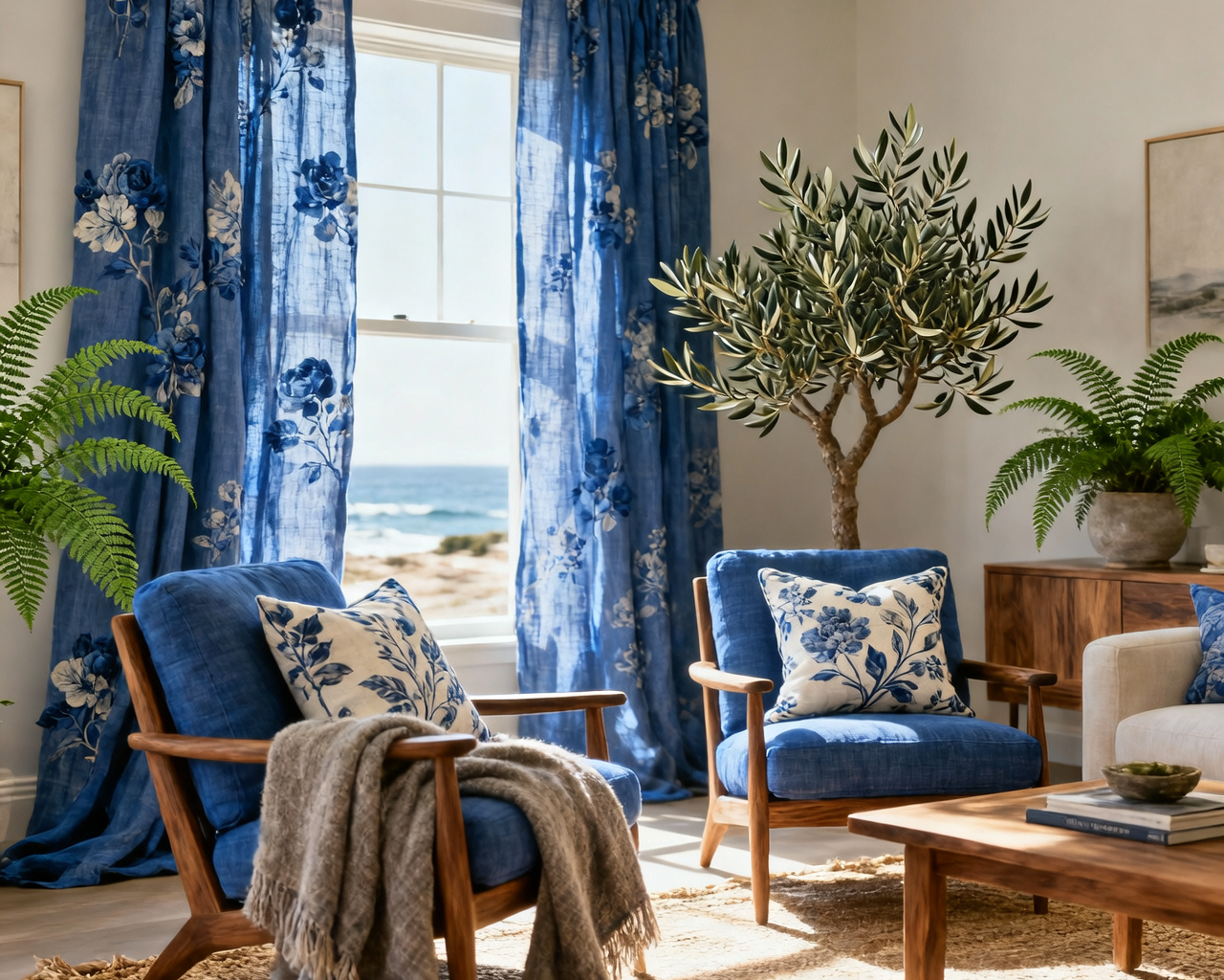 Blue Floral Linen Fabric Is Redefining American Homes in 2026