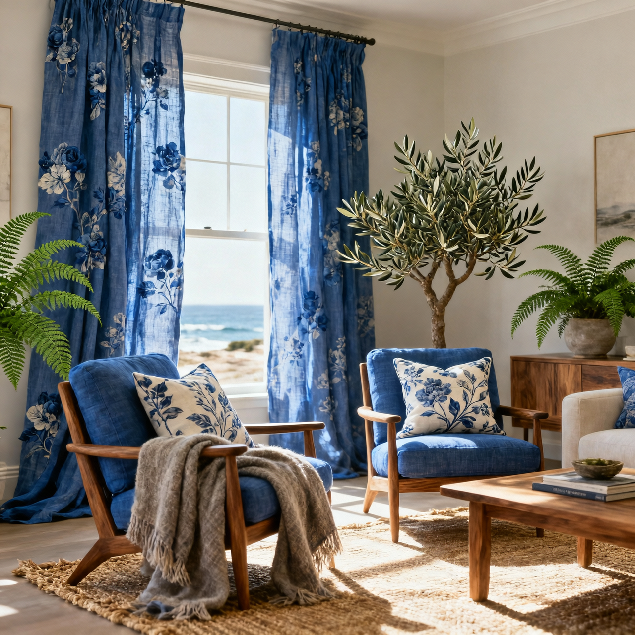 Blue Floral Linen Fabric Is Redefining American Homes in 2026
