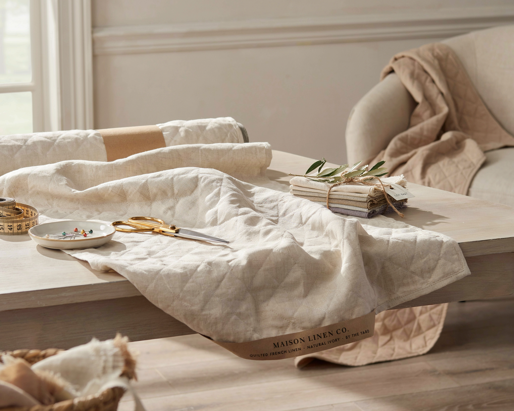 Unveiling the Elegance: Quilted Linen Fabric by the Yard