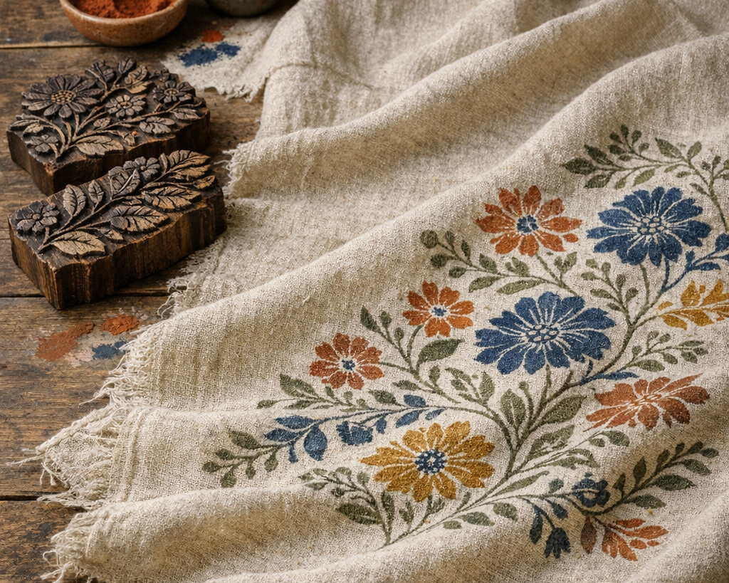 The Art of Block Printing on Organic Linen Fabric
