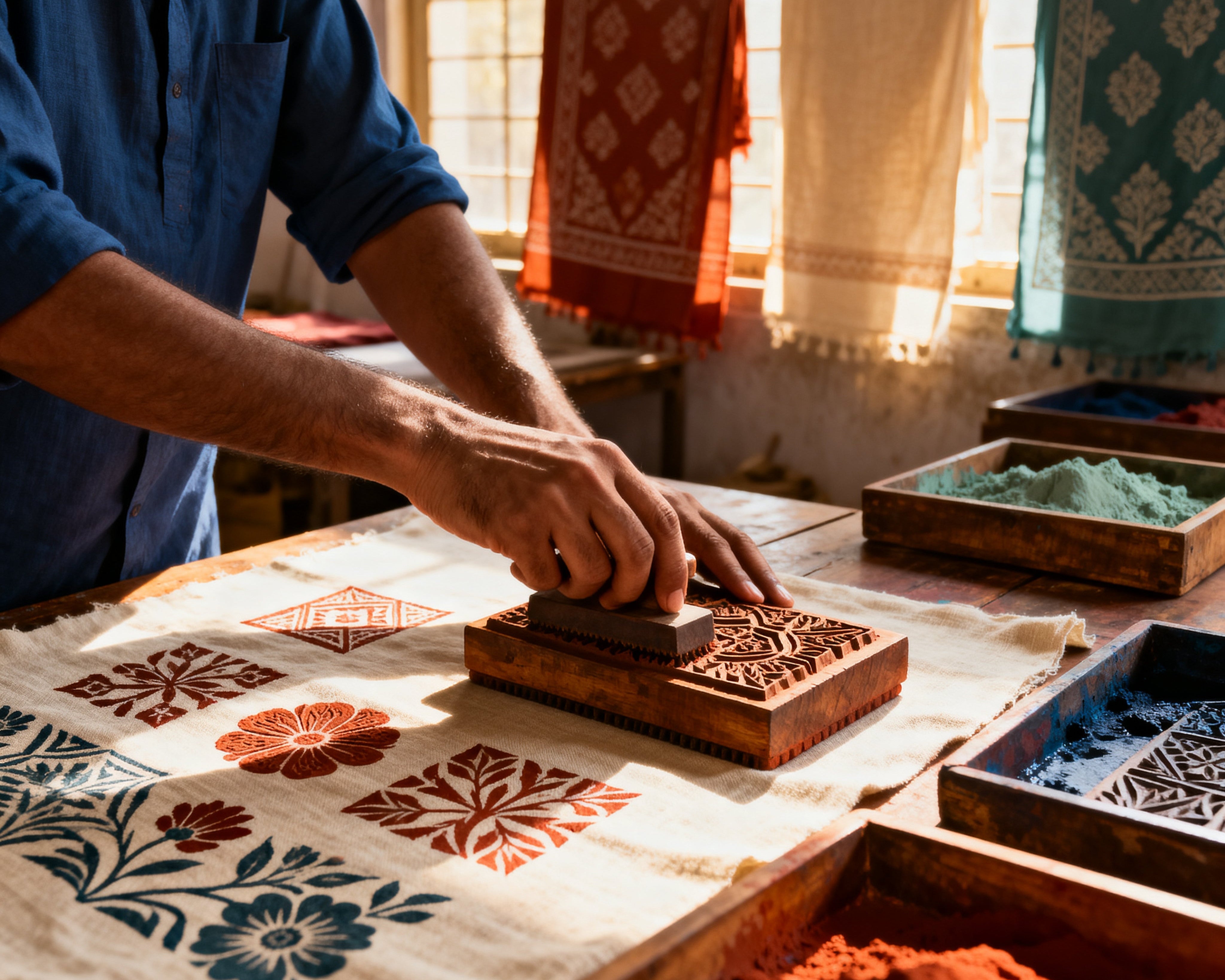 The Artisan’s Touch: Behind the Scenes of Hand Block Printing for Home Decor