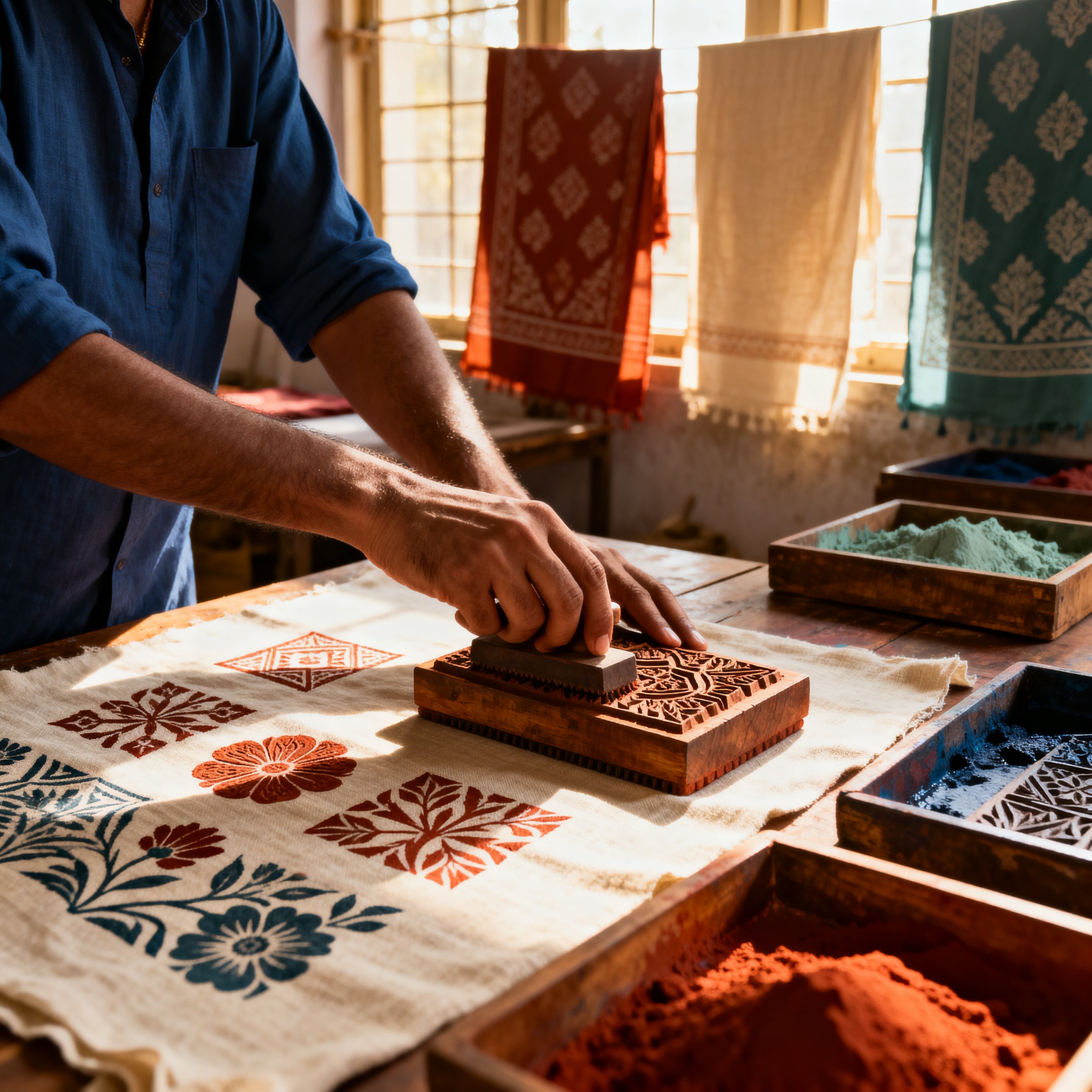 The Artisan’s Touch: Behind the Scenes of Hand Block Printing for Home Decor