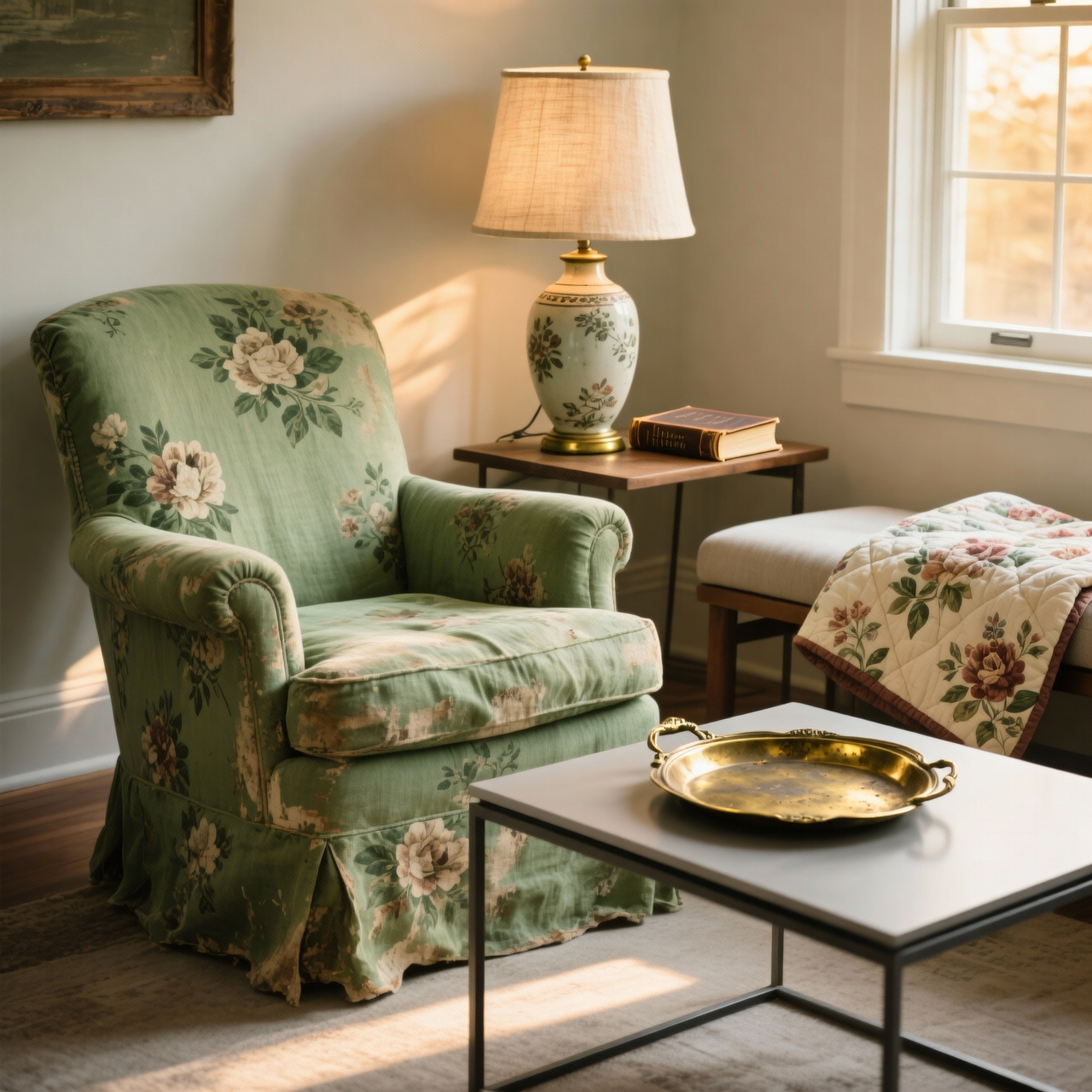 WHY USA INTERIORS ARE TURNING TO VINTAGE GREEN FLORAL FABRIC AGAIN