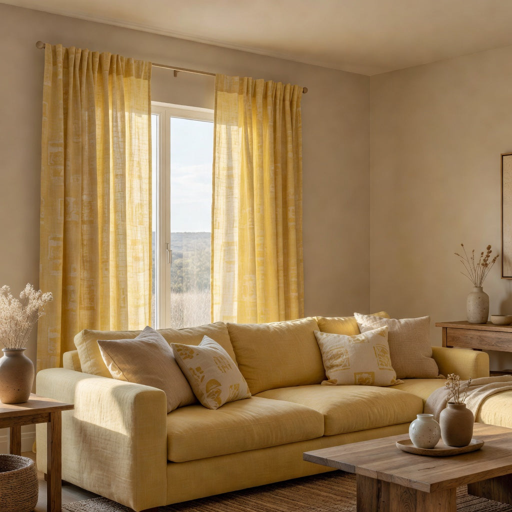 This Yellow Linen Fabric Is the Sunshine Your Home Needs in 2026