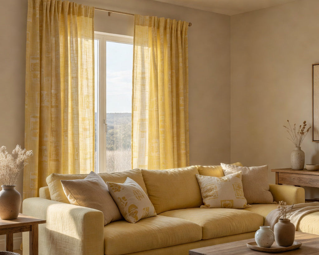 This Yellow Linen Fabric Is the Sunshine Your Home Needs in 2026