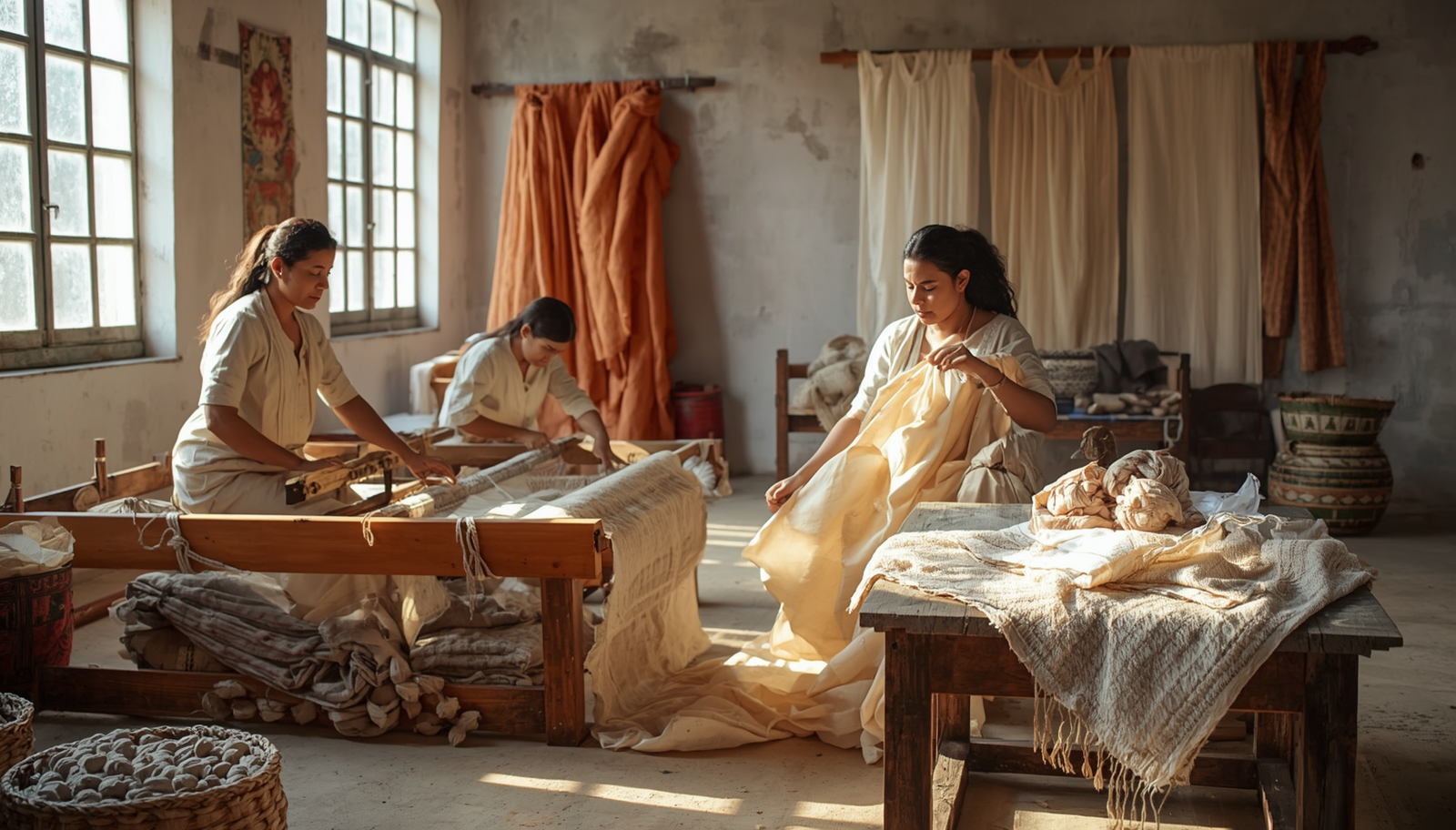 Empowering Women Through the Craft of Natural Fiber Fabric Making