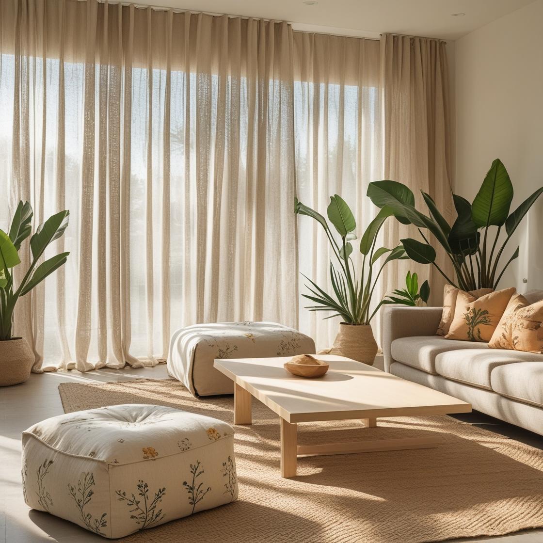 floral block print textures and colors, neatly displayed in a showroom for interior decor and upholstery inspiration.