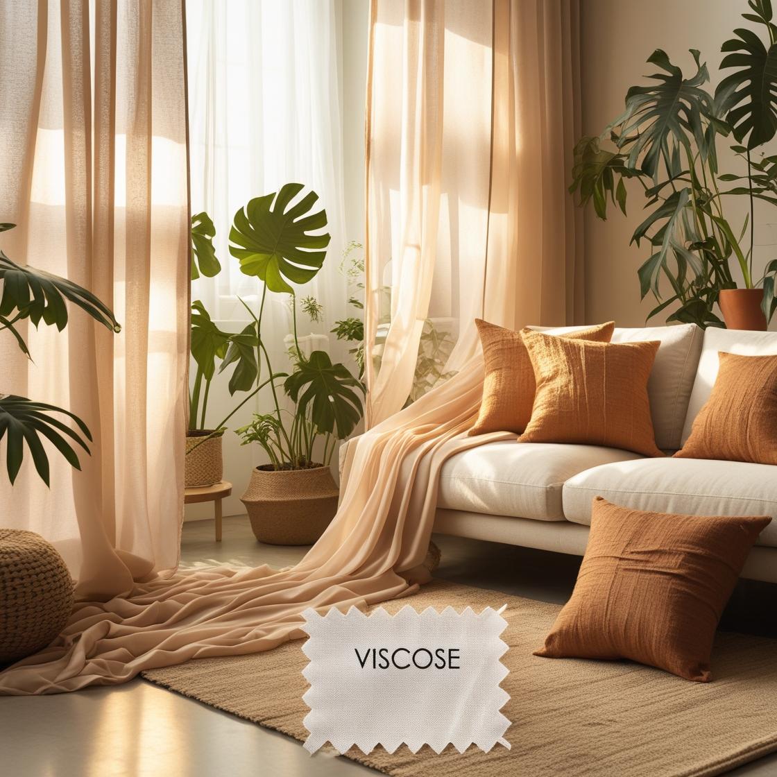  showcasing viscose fabric in a modern home decor setting.