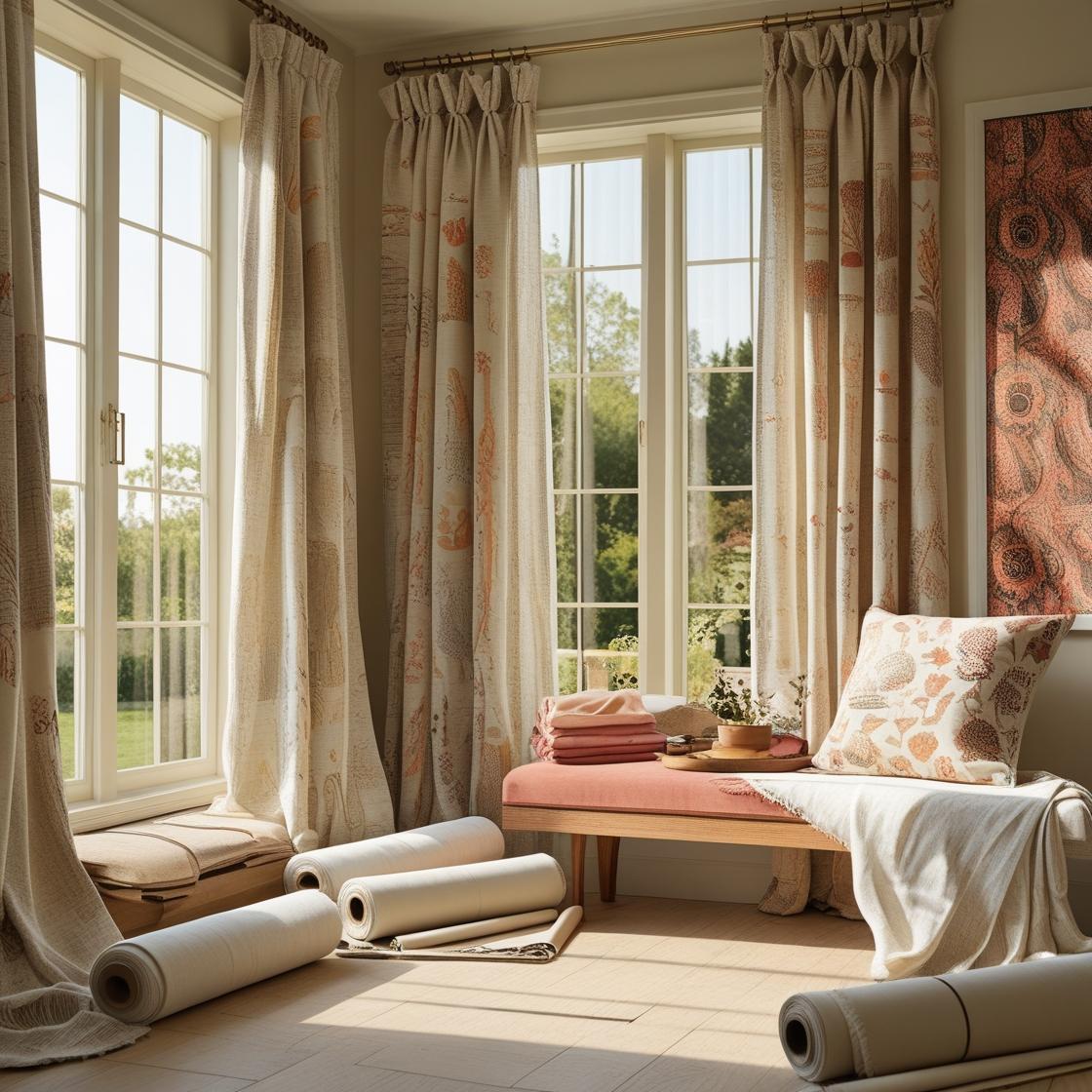 Stylish curtain makeover using multipurpose fabric in a 2025 modern American home setting.