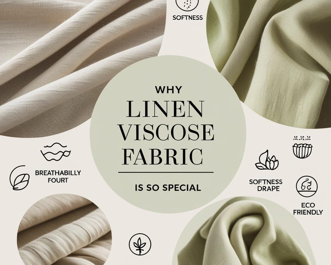 legant home interior featuring viscose fabrics—earth-tone curtains, dramatic black lampshades, rich masala-colored cushions, and artisanal textile details