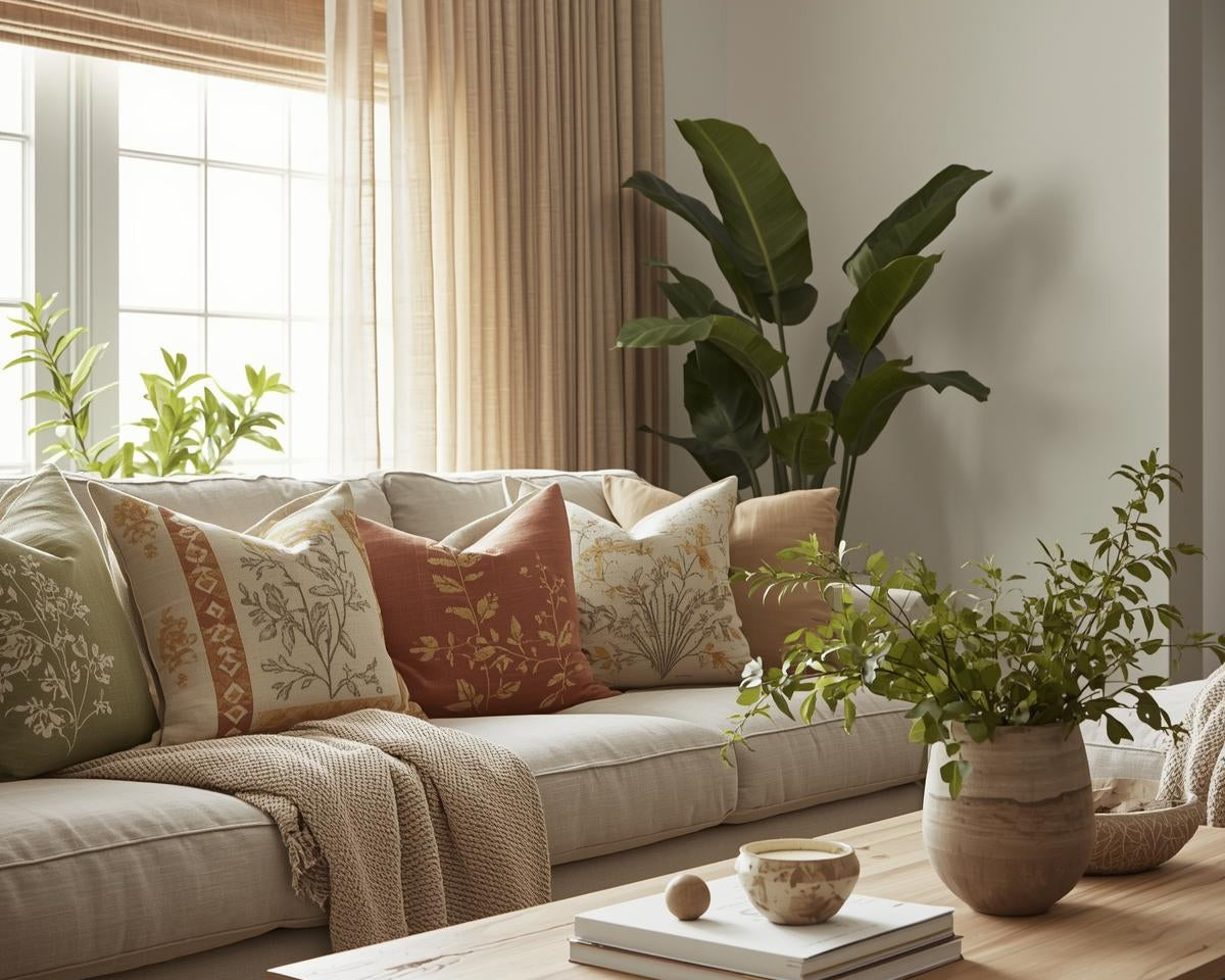 Printed Linen fabric for home decor