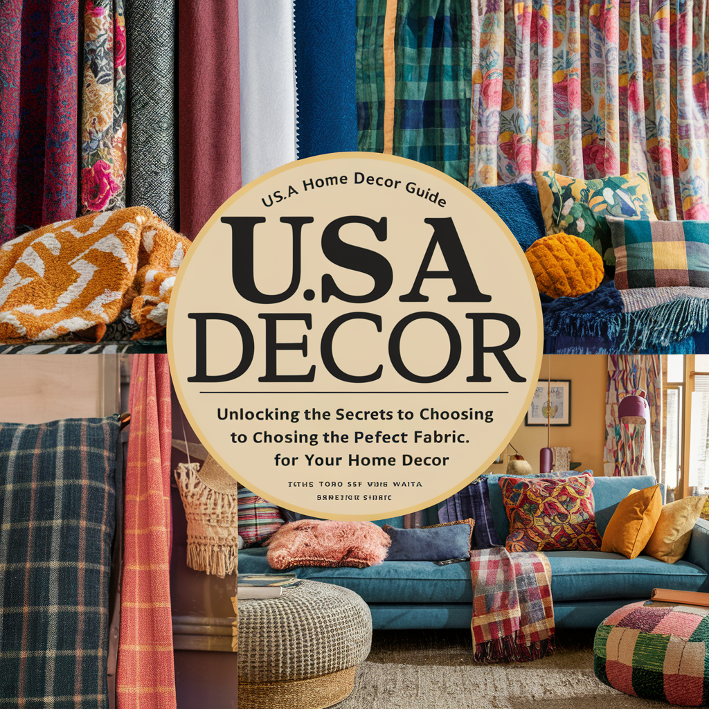  USA home decor guide featuring a variety of colorful and patterned fabrics.
