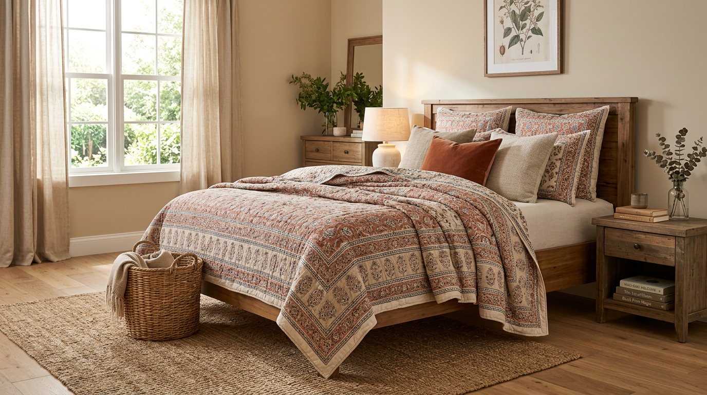 Cotton Block Print Quilts: How to Style Handcrafted Bedding for a Cozy Bedroom