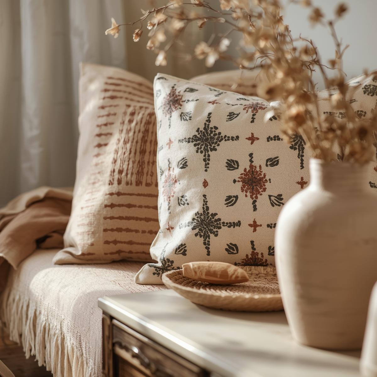 Eco-friendly linen viscose curtains flowing with natural light in a modern American home