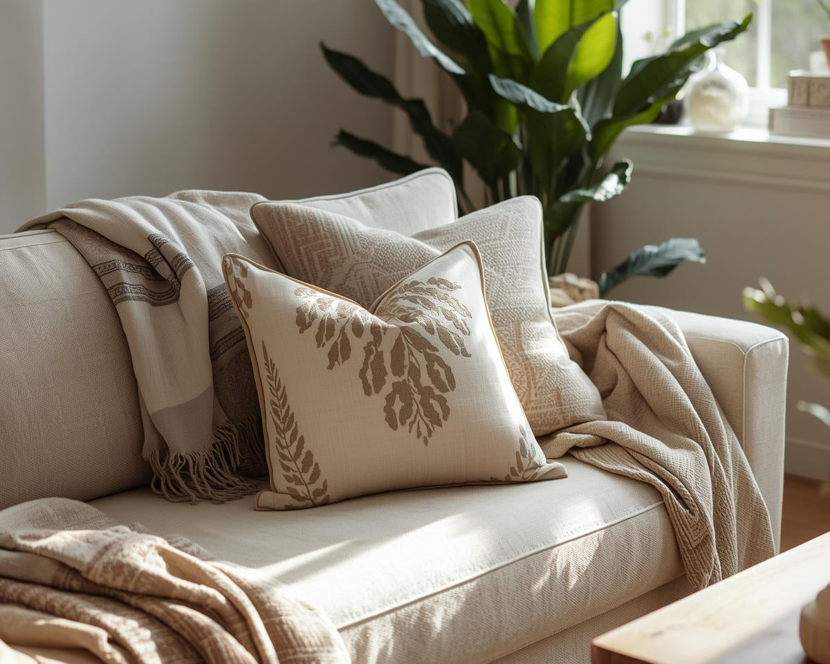 Luxurious linen bedding in a serene bedroom, highlighting comfort and natural fabrics for better sleep