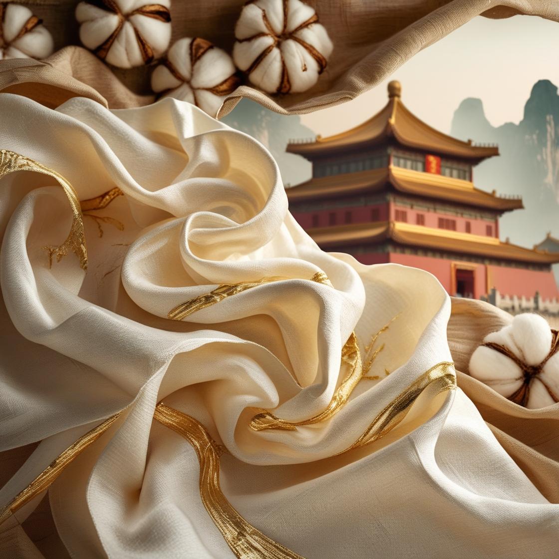  luxurious fabric flowing in elegant waves.