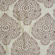 Indian Hand Stamped Block Printed Pure Linen Pastel Gray and Coconut Floral Fabric – RANG REKHA