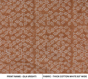 Cotton Block Print Fabric 63&quot; Width Medium Weight White Base Color Curtains and Drapes Pillow Covers Tablecloths and Runners Bedding Tote Bag Lampshades Napkins by Fabritual