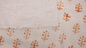 Linen Block Print Fabric 58 Inch Width Medium Weight Linen Natural Base Color Curtains and Drapes Upholstery Handmade Art Pillow Covers Tablecloths and Runners Lampshades Napkins by Fabritual