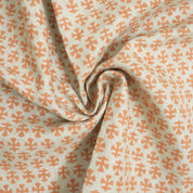 Handcrafted Throw Mini Orange Floral Block Printed Premium Pure Linen Mediumweight Cushion Fabric – BINDIKA