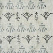 Handcrafted 100% Pure Linen Fabric with Block Print in Gray for Cushions & Windowpanes – Hastakala