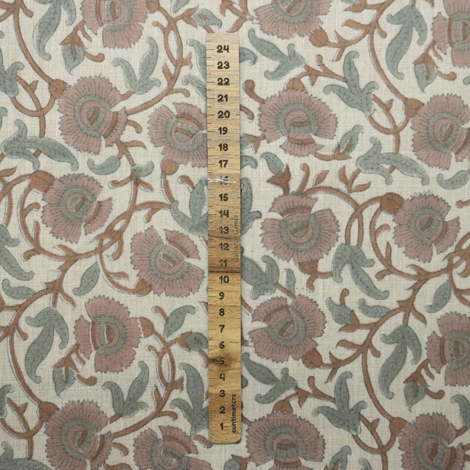 Linen Block Print Fabric Linen Blend 58 Inch Width Light Weight Linen Natural Base Color Curtains and Drapes Upholstery Handmade Art Pillow Covers Tablecloths and Runners Bedding Tote Bag Lampshades Napkins