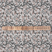 Handcrafted Gray Floral Cushion and Roman Shade Pure Linen Fabric for Farmhouse Decor - Suhana Bel