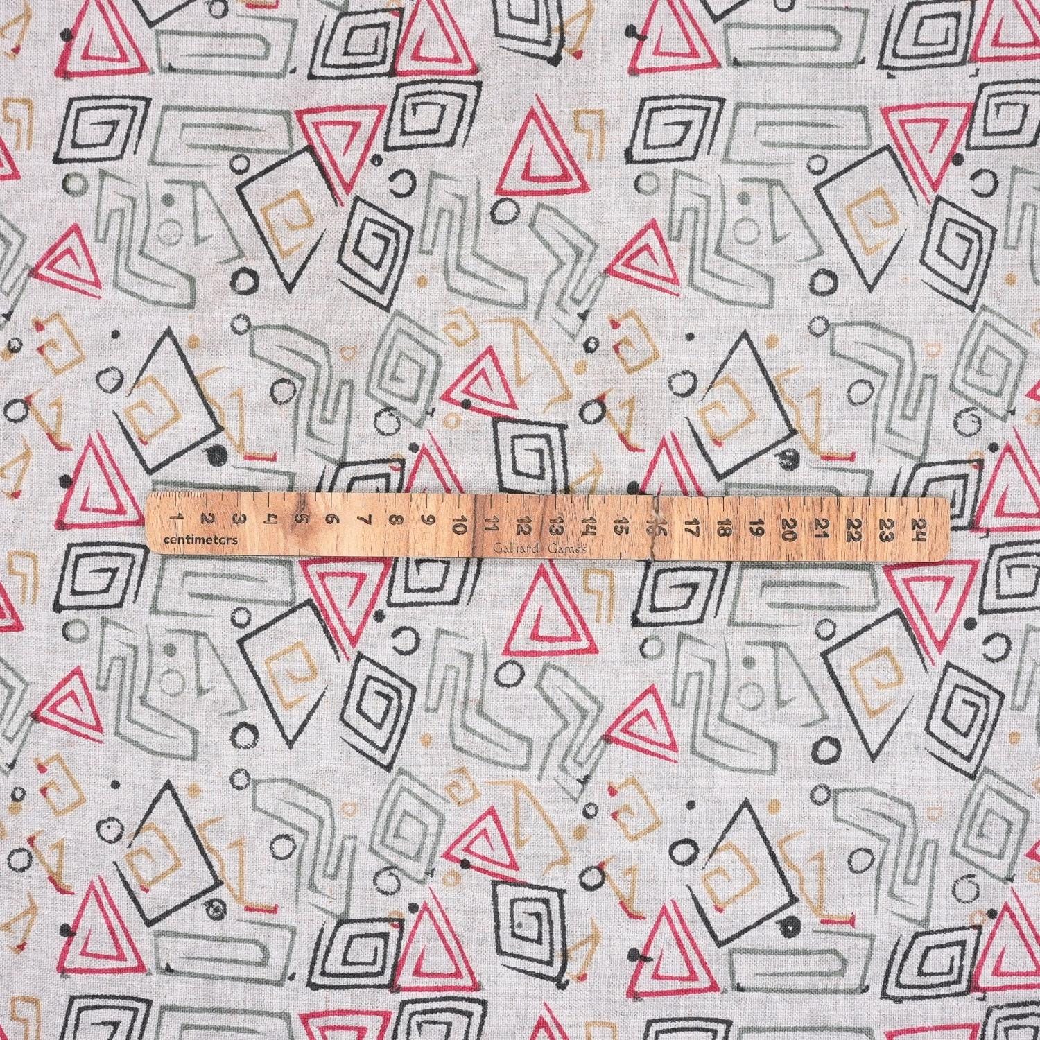 Indian Artisan Handmade Pink, Black & Beige Floral Pure Linen Custom Fabric for Sofa Cover || Akar