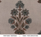 Handcrafted Block Print Cushions & Tablecloths Fabric on Pure Linen for Bedroom Decor - Morpankh
