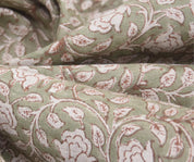 Linen Block Print Fabric 58 Inch Width Medium Weight Linen Natural Base Light  Color Curtains and Drapes Upholstery Pillow Covers Tablecloths and Runners Bedding Tote Bag Lampshades by Fabritual