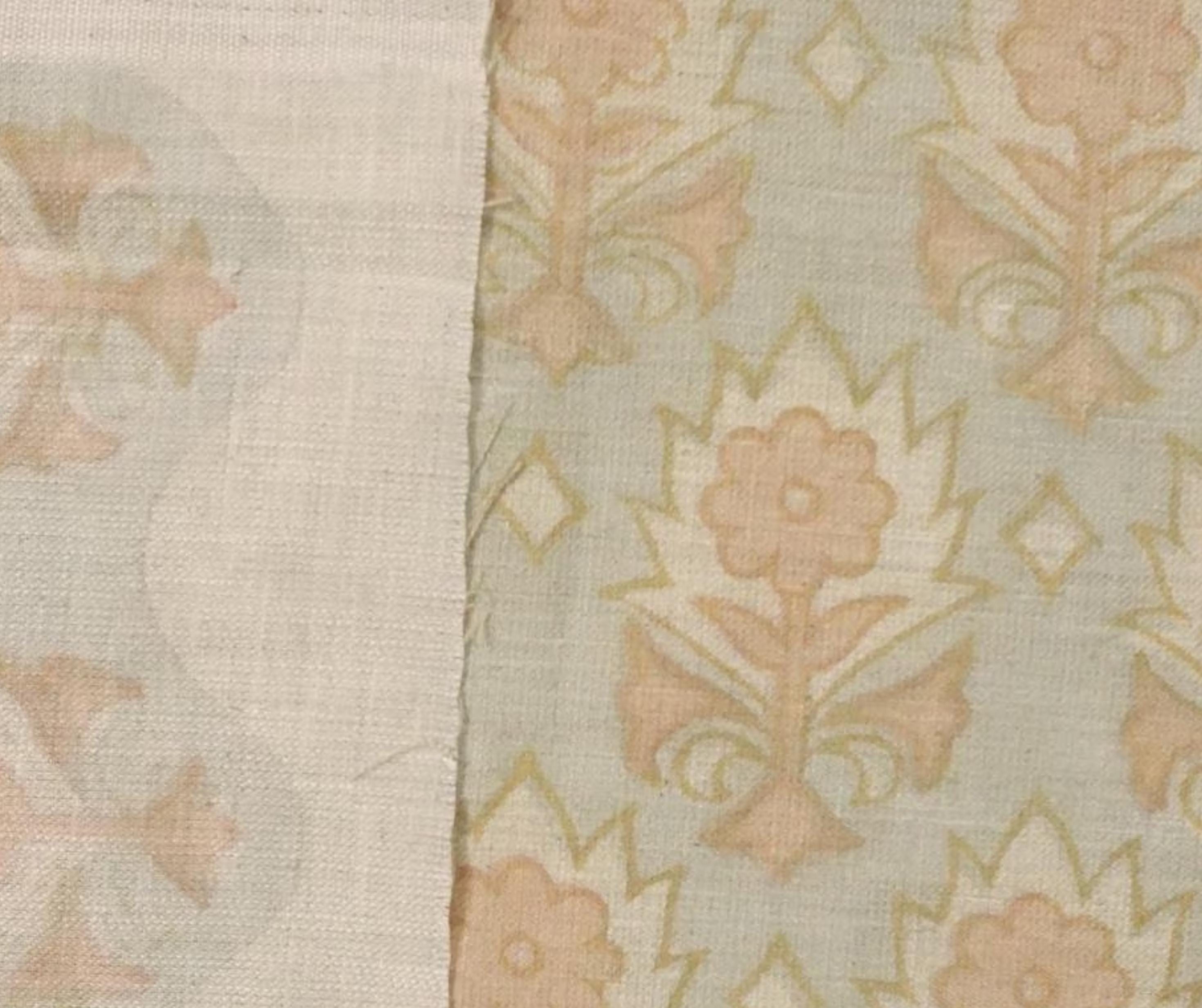 Linen Block Print Fabric 58 Inch Width Light Weight Linen Natural Base Color Handmade Creative Design To Make Upholstery Pillow Covers Tablecloths and Runners Lampshades Napkins by Fabritual