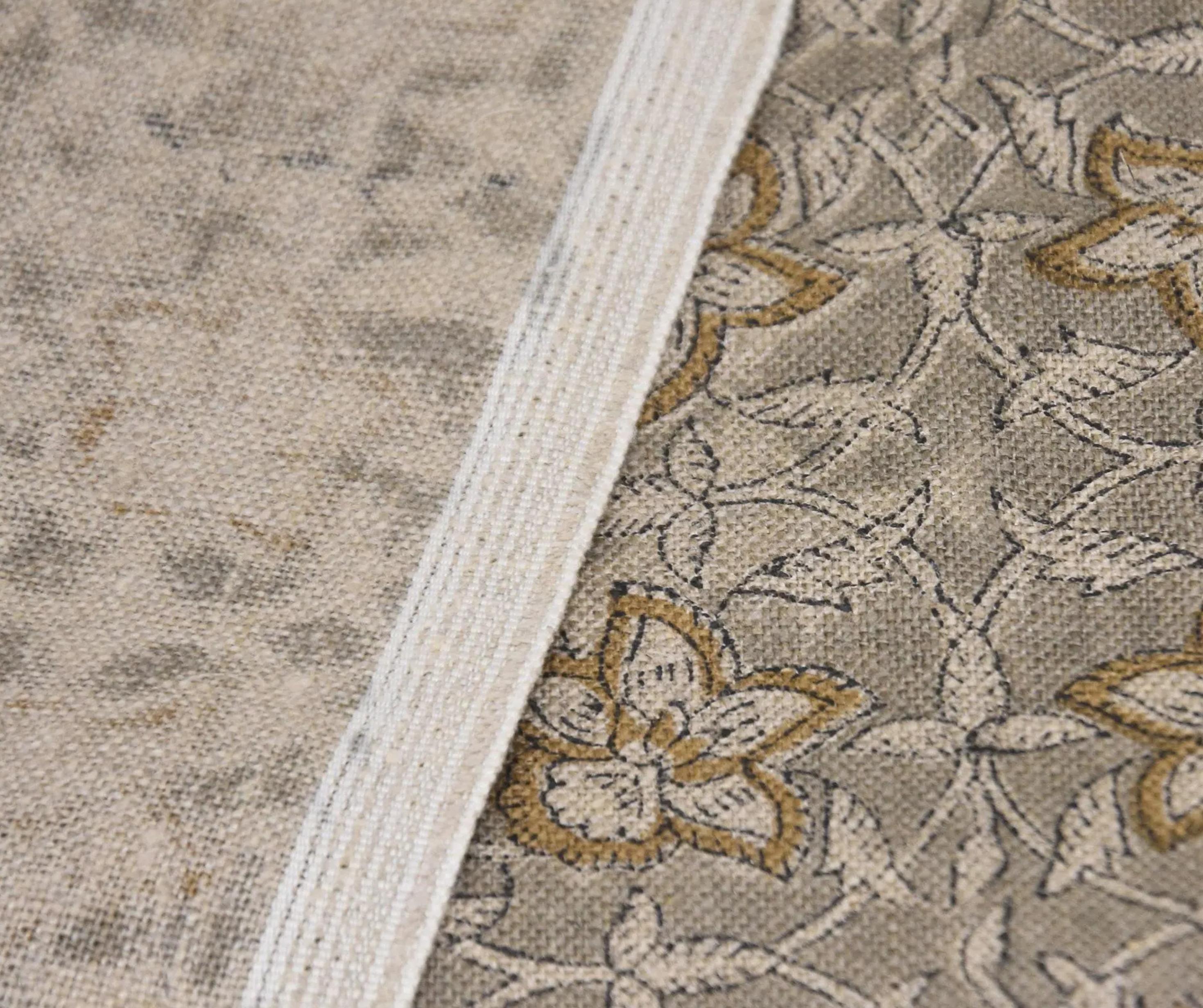 Linen Block Print Fabric 58 Inch Width Heavy Weight Linen Natural Base Color  Upholstery Handmade Art Pillow Covers Tablecloths and Runners Bedding Tote Bag Lampshades Napkins by Fabritual
