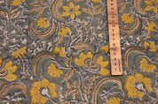 Linen Block Print Fabric 58 Inch Width Heavy Weight Linen Natural Base Color Curtains and Drapes Upholstery Handmade Art Pillow Covers Tablecloths and Runners Bedding Tote Bag Lampshades Napkins by Fabritual