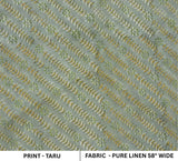 Pure Linen Premium Handmade Indian Block Printed Green & Gray Floral 58" Wide Fabric for Window Coverings – Taru