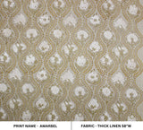 Hand block print Thick linen fabric AMERBEL