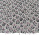 Hand block print Thick Linen fabric ALIA