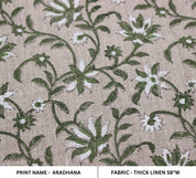 Aradhana   Thick Linen Fabric  Most Popular Block Print Fabric In Summers  Best For Upholstery, Cushion Cover, Sofa/Chair Cover