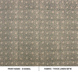 Hand block print Thick Linen fabric 8 KAMAL
