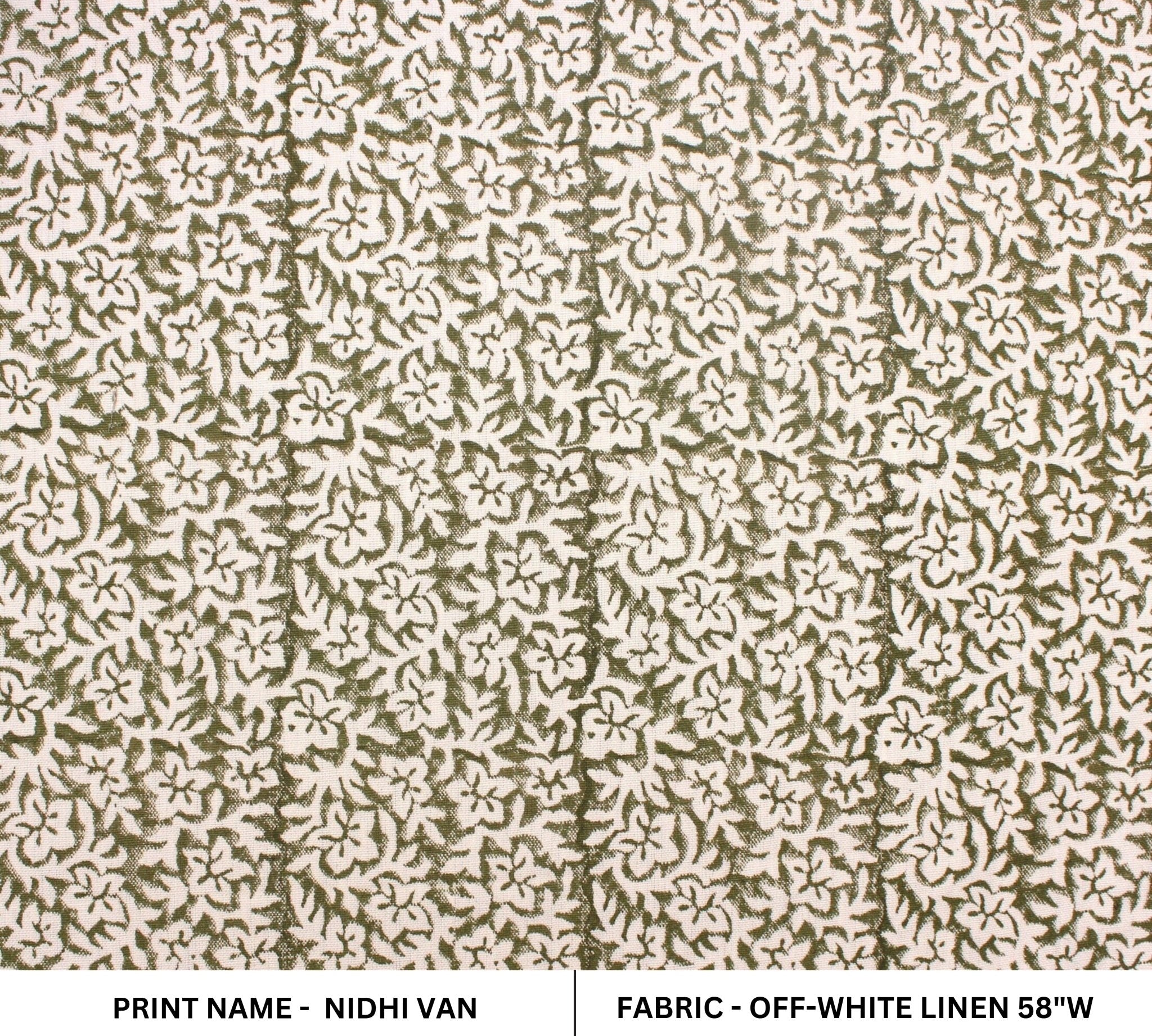 Linen Fabric, Nidhi Van, Block Print, Fabric By Yard, Indian Handloom Fabric, Home Décor