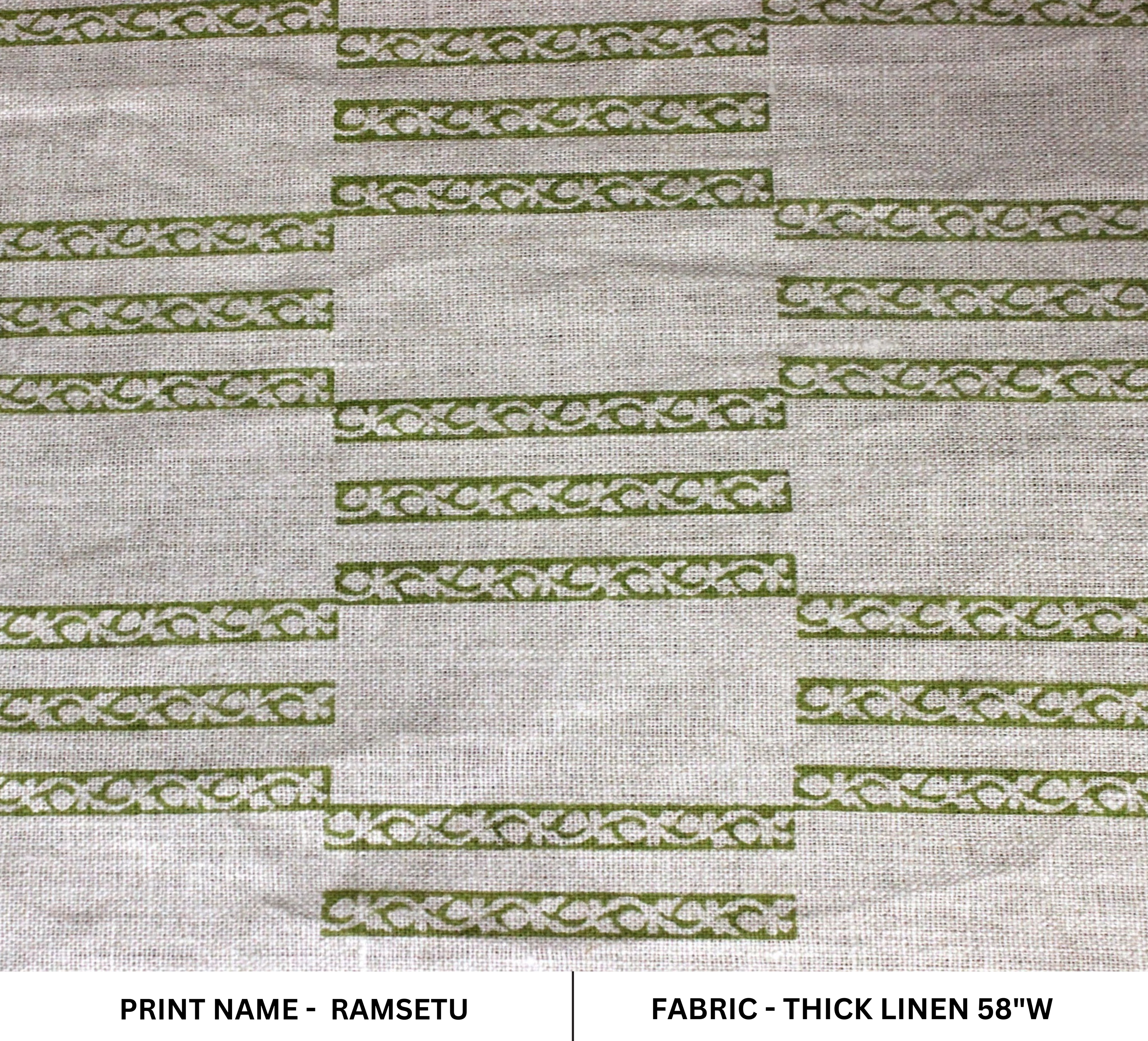 Block Print Linen Fabric, Ramsetu  Block Print Indian Handblocked Fabric,Hand Printed Fabric By The Yard,Best For Heavy Blockprint Pillows & Home Decors Upholstery