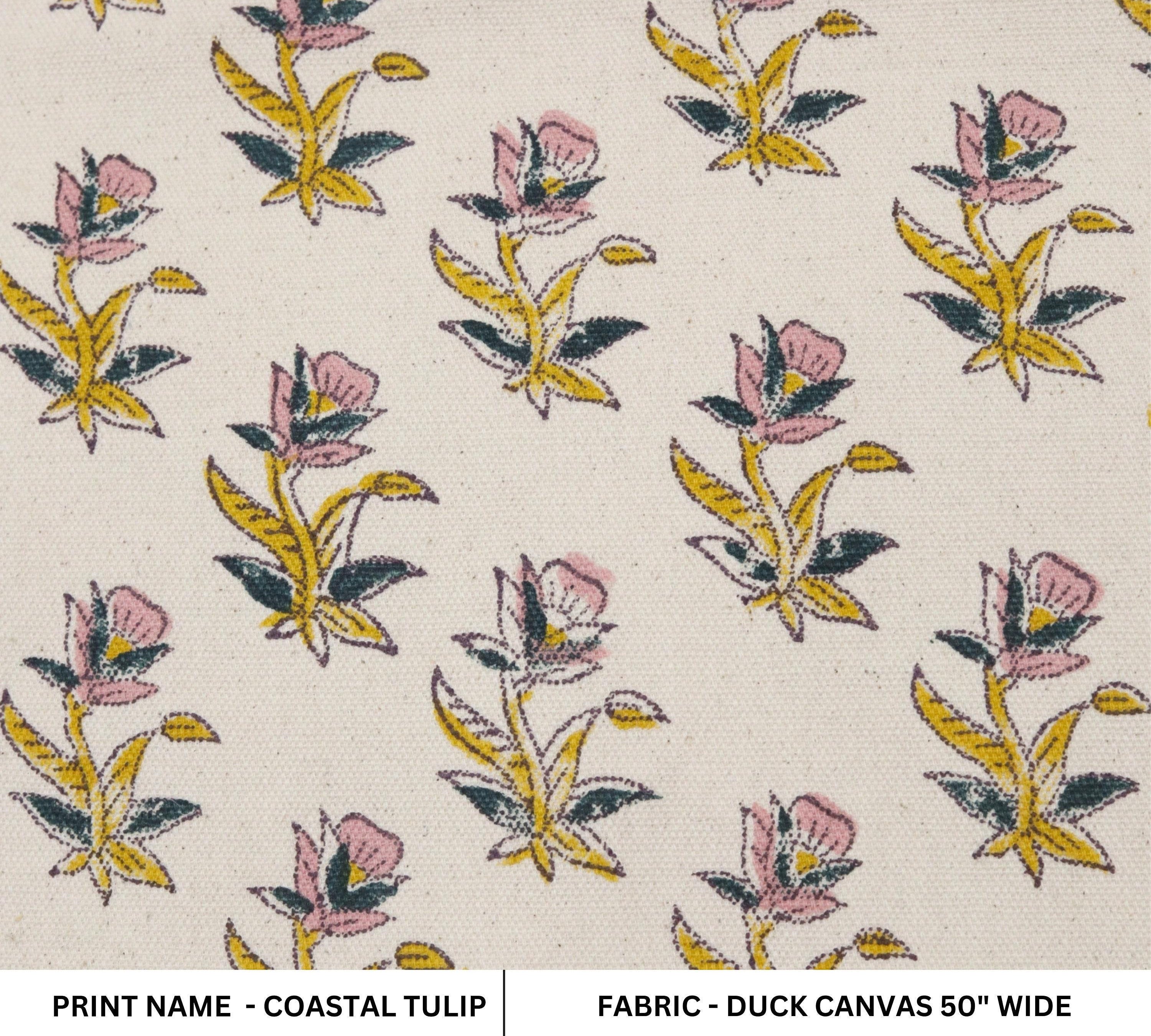 Cotton Block Print Fabric 50 Inch Width Medium Weight Duck Canvas Beige Base Color Tablecloths and Runners Curtains and Drapes Pillow Cover Curtains and Drapes  Bedding Tote Bag Lampshades Napkins by Fabritual