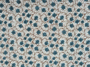 Linen Block Print Fabric 58 Inch Width Medium Weight Linen Natural Base Color Curtains and Drapes Upholstery Pillow Covers Tablecloths and Runners Bedding Tote Bag Lampshades Napkins by Fabritual