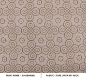 Linen Block Print Fabric 58 Inch Width Medium Weight Linen Natural Base Color Curtains and Drapes Upholstery Handmade Art Pillow Covers Tablecloths and Runners Bedding Tote Bag Lampshades Napkins by Fabritual