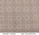 Handmade Pure Linen Cushions & Table Napkins Fabric for Bedroom Decor with Shubhang Print