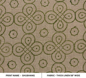 Linen Block Print Fabric 58 Inch Width Heavy Linen Natural Base Color Curtains and Drapes Upholstery Pillow Covers Tablecloths and Runners Bedding Tote Bag by Fabritual