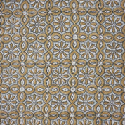 Indian Handblock Printed Sage Green and White Floral Throw Pure Linen Curtains Fabric with Varnika Design