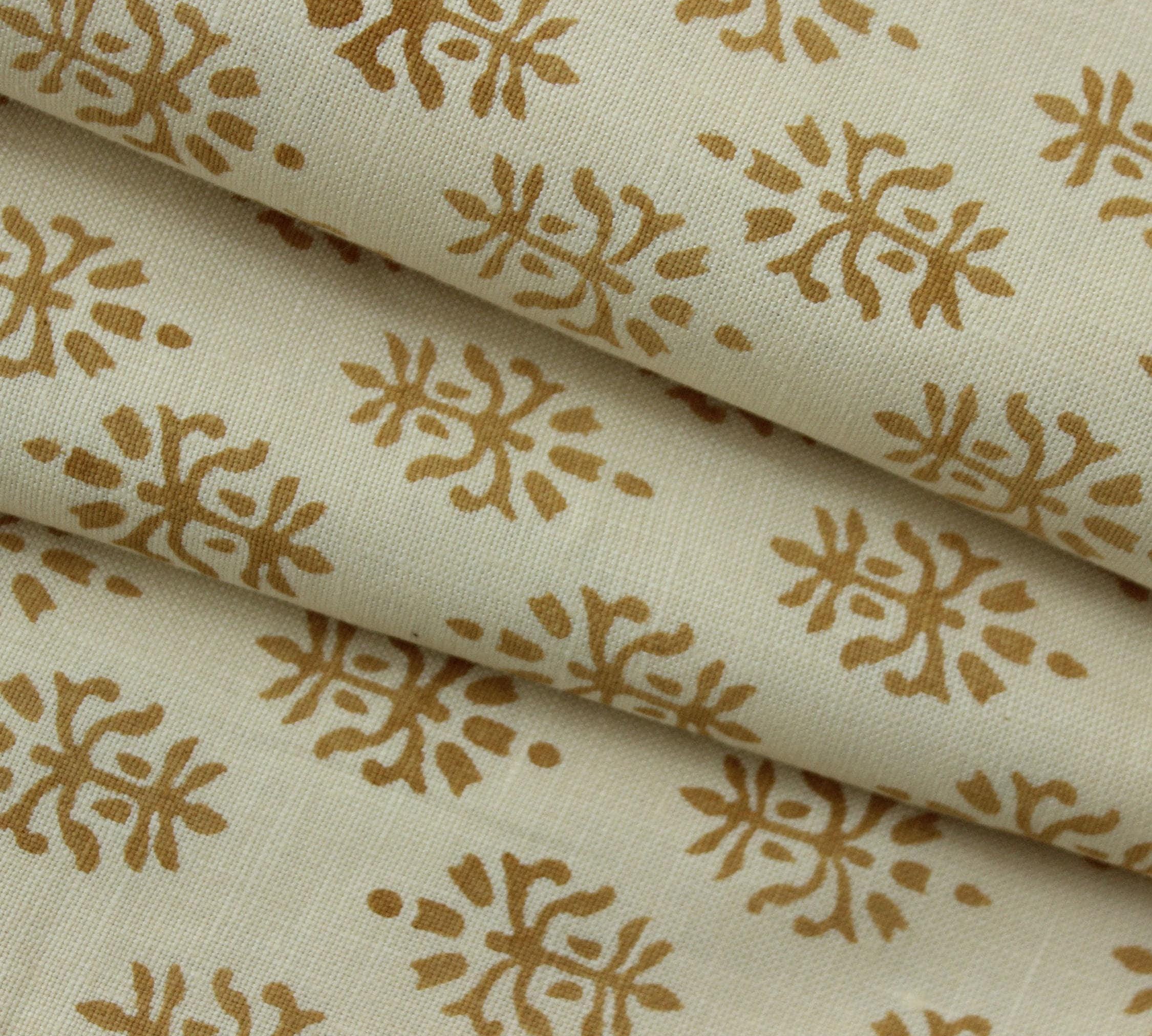 Linen Block Print Fabric Off White linen 58 Inch Width Medium Weight Linen Natural Base Color Curtains and Drapes Upholstery Handmade Art Pillow Covers Tablecloths and Runners Bedding Tote Bag Lampshades Napkins by Fabritual